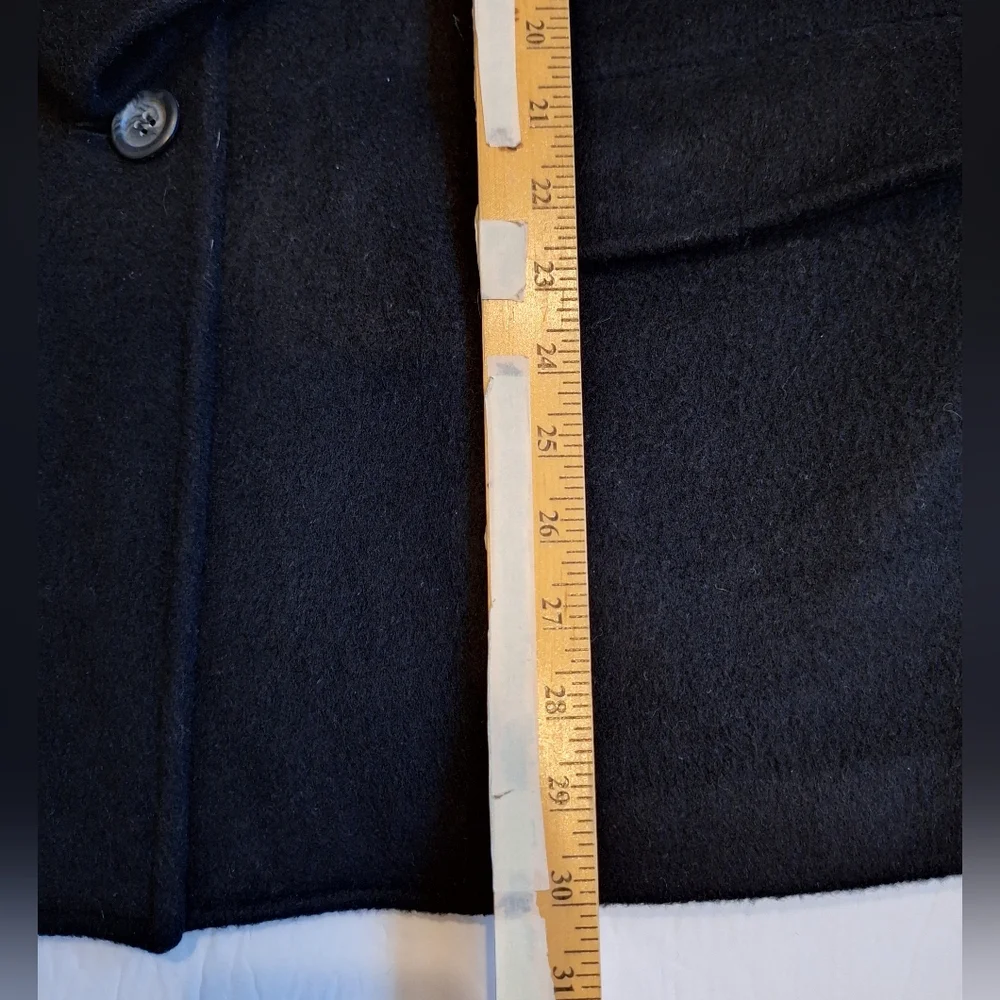 Vintage J. Crew Wool Pea Coat Black Single Breasted Preppy Academia Womens PS - Picture 11 of 13